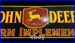 Porcelian John Deere Enamel Sign Size 48x24 Inches Double Sided
