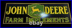 Porcelian John Deere Farm Implements Enamel Sign Size 48x24 Inches Double Sided