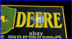 Porcelian John Deere Farm Implements Enamel Sign Size 48x24 Inches Double Sided