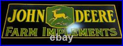 Porcelian John Deere Farm Implements Enamel Sign Size 48x24 Inches Double Sided