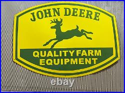 Porcelian John Deere Quality Farm Enamel Sign Size 36 Inches