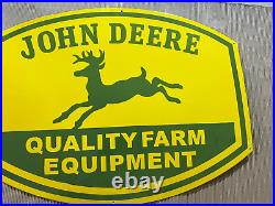 Porcelian John Deere Quality Farm Enamel Sign Size 36 Inches