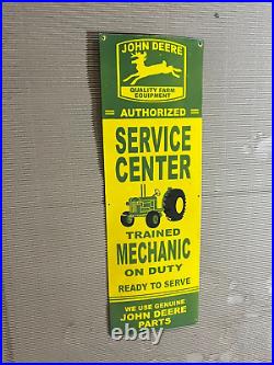 Porcelian John Deere Service Center Enamel Sign Size 36 Inches