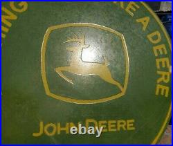 RARE 1920's Old Vintage John Deere Tractor Machinery Porcelain Enamel Sign Board