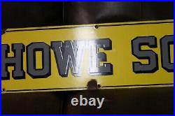 RARE 1950s HOWE SCALE PORCEALIN METAL SIGN CONSTRUCTION GAS OIL FARM CAT DEERE