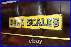 RARE 1950s HOWE SCALE PORCEALIN METAL SIGN CONSTRUCTION GAS OIL FARM CAT DEERE