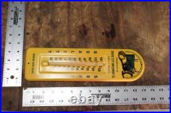 RARE 1950s JOHN DEERE DODGE CITY KANSAS STAMPED METAL THERMOMETER SIGN TRACTOR