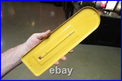 RARE 1950s JOHN DEERE GMC ROCHELLE ILL EMBOSSED METAL THERMOMETER SIGN TRACTOR