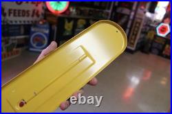 RARE 1950s JOHN DEERE GMC TRUCKS ROCHELLE IL. METAL THERMOMETER SIGN TRACTOR