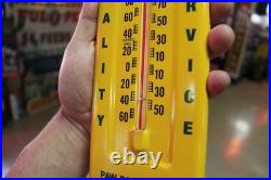 RARE 1950s JOHN DEERE PAW PAW ILLINOIS STAMPED METAL THERMOMETER SIGN TRACTOR