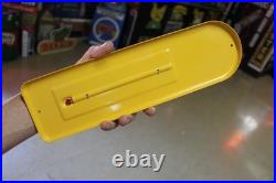RARE 1950s JOHN DEERE PAW PAW ILLINOIS STAMPED METAL THERMOMETER SIGN TRACTOR