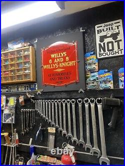 RARE 1 Of 1 Willys Overland Willys-Knight Glass Door Sign 1920's Buffalo NY