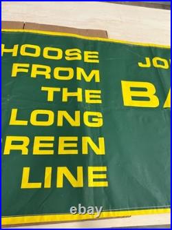 RARE AUTHENTIC VINTAGE JOHN DEERE BALERS BANNER SIGN 1960s Approx. 10' x 3