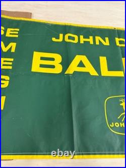 RARE AUTHENTIC VINTAGE JOHN DEERE BALERS BANNER SIGN 1960s Approx. 10' x 3