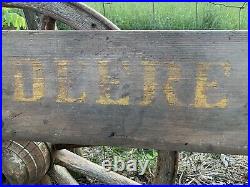 RARE Early 1900s 6ft John Deere Implement Wooden Tractor Sign Trailer End Grain