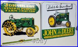 RARE John Deere Tractor Porcelain Signs Ande Rooney Advertising Vtg 1995 & 2000