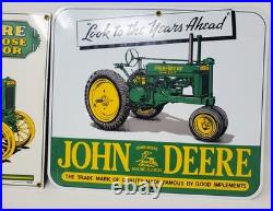 RARE John Deere Tractor Porcelain Signs Ande Rooney Advertising Vtg 1995 & 2000
