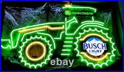 RARE New 30 inches John Deere Busch Light Farm Tractor LED Beer Bar Neon Sign