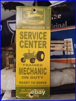 RARE VINTAGE JOHN DEERE FARM IMPLEMENT 4 LEG DEAR 8 Porcelain Metal Sign RARE VINTAGE JOHN DEERE FARM IMPLEMENT 4 LEG DEAR 8 Porcelain Metal Sign