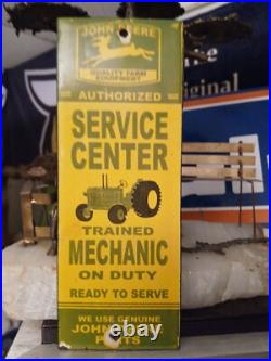 RARE VINTAGE JOHN DEERE FARM IMPLEMENT 4 LEG DEAR 8 Porcelain Metal Sign RARE VINTAGE JOHN DEERE FARM IMPLEMENT 4 LEG DEAR 8 Porcelain Metal Sign