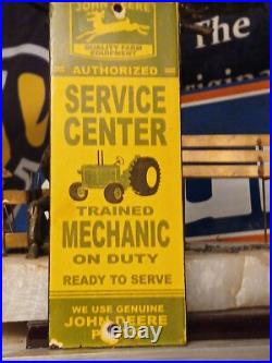 RARE VINTAGE JOHN DEERE FARM IMPLEMENT 4 LEG DEAR 8 Porcelain Metal Sign RARE VINTAGE JOHN DEERE FARM IMPLEMENT 4 LEG DEAR 8 Porcelain Metal Sign