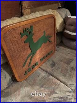 RARE Vintage Heavy Wooden John Deere Sign