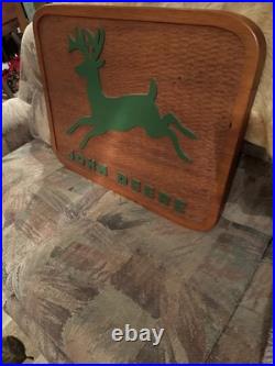 RARE Vintage Heavy Wooden John Deere Sign