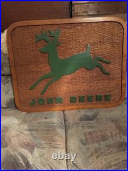 RARE Vintage Heavy Wooden John Deere Sign