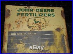RARE Vintage JOHN DEERE JD FERTILIZERS TRACTORS FARM MACHINERY ADVERTISING SIGN