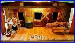 RARE Vintage John Deere Horse Stable Barn Display Lighted withSigns & Saddle