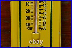 RARE Vintage John Deere Taylor Tractor Implement Metal Advertising Thermometer