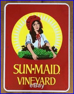 RARE Vtg 1980's Sun-Maid Vineyard Sign 24x18 Raisins Commercial Farm Ag XLNT