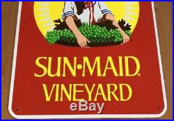 RARE Vtg 1980's Sun-Maid Vineyard Sign 24x18 Raisins Commercial Farm Ag XLNT