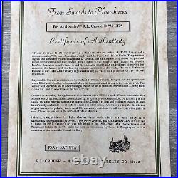 RL Crouse From Swords To Plowshare John Deere Print Signed COA 1994 #124/3000