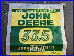 Rare 1950s John Deere Fertilizer Bag Sign Seed Sack Farm Barn tractor chemical