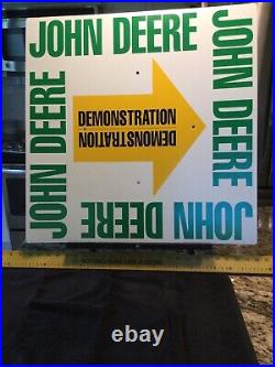 Rare 1980's New Original John Deere Demonstration 24X 24 Poly 2 Sided Sign