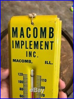 Rare 4 Leg John Deere Thermometer Sign Advertising Macom Illinois Implement