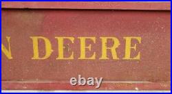 Rare Antique John Deere Sign Tin Tractor/Wagon Side 6' Red/Gold Gas Oil Man Cave