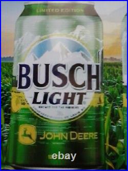 Rare Busch Light Beer John Deere Tin Metal For The Farmers Sign Anheuser Busch