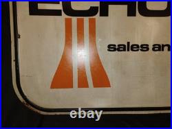 Rare ECHO CHAIN SAWS Dealer Sales & Service Sign Embossed Vintage John Deere Tin