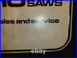 Rare ECHO CHAIN SAWS Dealer Sales & Service Sign Embossed Vintage John Deere Tin