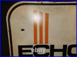 Rare ECHO CHAIN SAWS Dealer Sales & Service Sign Embossed Vintage John Deere Tin