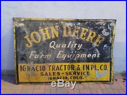 Rare John Deere Dealer Sign 1930's Large