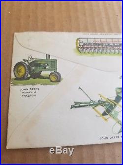 Rare John Deere Envelope Old Stamp Tractor Sign Farm Barn Oakley Kansas Denver