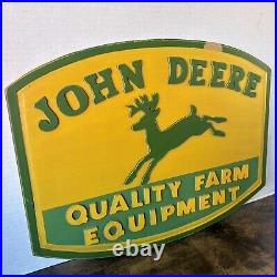 Rare John Deere Quality Farm Equipment Wooden Hangable Sign 16x12 JD Licensed