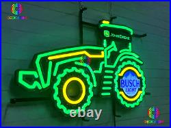 Rare New Design John Deere Farmer Tractor Busch Light Beer Bar Neon Light Sign