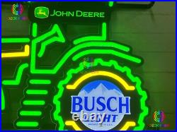 Rare New Design John Deere Farmer Tractor Busch Light Beer Bar Neon Light Sign
