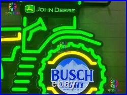 Rare New Design John Deere Farmer Tractor Busch Light Beer Bar Neon Light Sign