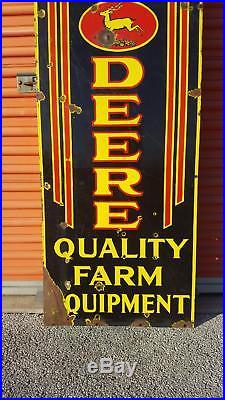 Rare Original 1920s 1930 John Deere Quality Farm Equipment Porcelain Sign