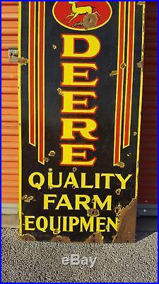 Rare Original 1920s 1930 John Deere Quality Farm Equipment Porcelain Sign